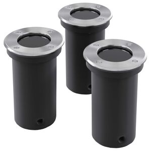 vidaXL 3 pcs Lampes encastrables au sol d'ext&eacute;rieur Rond