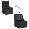 vidaXL Ensemble de canap&eacute; de jardin avec coussin 9 pcs Noir Polyrotin