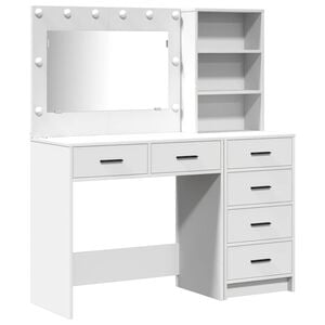 vidaXL Table de Toilette Blanc 78.5 x 41 x 135 cm Bois d'ing&eacute;nierie
