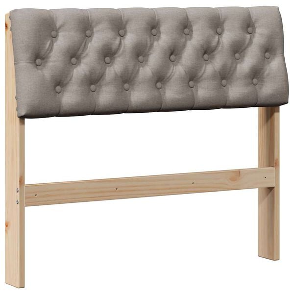 vidaXL T&ecirc;te de lit capitonn&eacute;e Taupe 90 cm Pin massif
