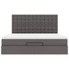 vidaXL Cadre de lit ottoman avec matelas gris 180x200 cm similicuir