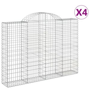 vidaXL Paniers &agrave; gabions arqu&eacute;s 4 pcs 200x30x140/160 cm Fer galvanis&eacute;