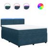 vidaXL Sommier &agrave; lattes de lit et matelas bleu 140x200 cm velours