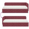 vidaXL Cadre de lit d'angle avec matelas Bordeaux 90 x 200 cm tissu