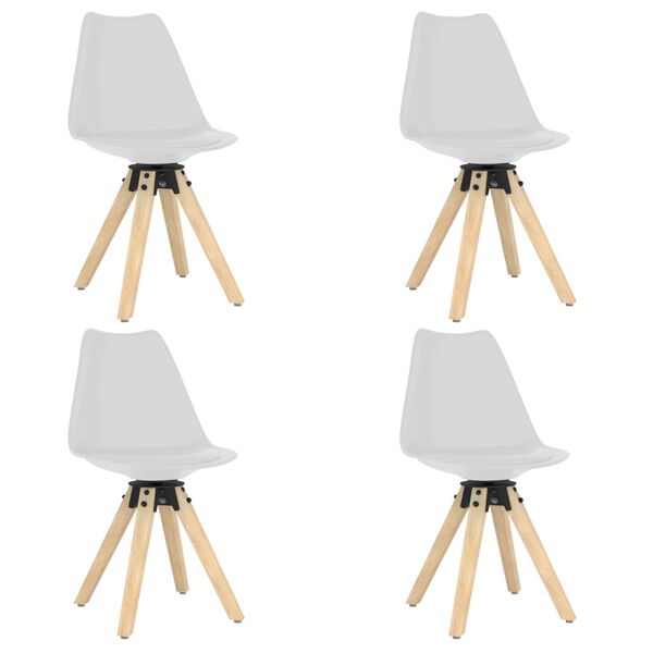 vidaXL Chaises pivotantes &agrave; manger lot de 4 blanc PP