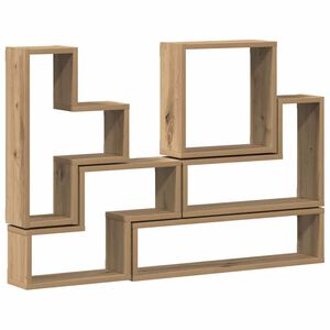 vidaXL Cube mural ch&ecirc;ne artisanal 96 x 12 x 64 cm Bois d'ing&eacute;nierie