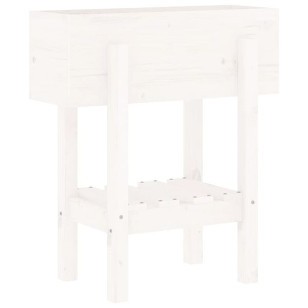 vidaXL Jardinière blanc 62x30x69 cm bois massif de pin