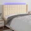 vidaXL T&ecirc;te de lit &agrave; LED Cr&egrave;me 183x16x118/128 cm Tissu