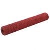 vidaXL Grillage Acier avec rev&ecirc;tement en PVC 25x1 m Rouge