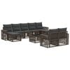 vidaXL Ensemble de canap&eacute; de jardin 10 pc Gris et Gris fonc&eacute; polyrotin