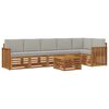 vidaXL Ensemble de canap&eacute;s d'ext&eacute;rieur 7 pc Gris Naturel et Clair