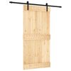 vidaXL Porte coulissante Naturel et noir 100 x 210 cm