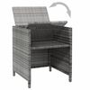 vidaXL Jeu de chaise et tabouret de jardin 4 pcs R&eacute;sine tress&eacute;e Gris