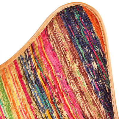 vidaXL Chaises papillon lot de 2 multicolore tissu chindi