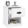 vidaXL Table de chevet blanc brillant 39x39x47,5 cm Bois d&rsquo;ing&eacute;nierie