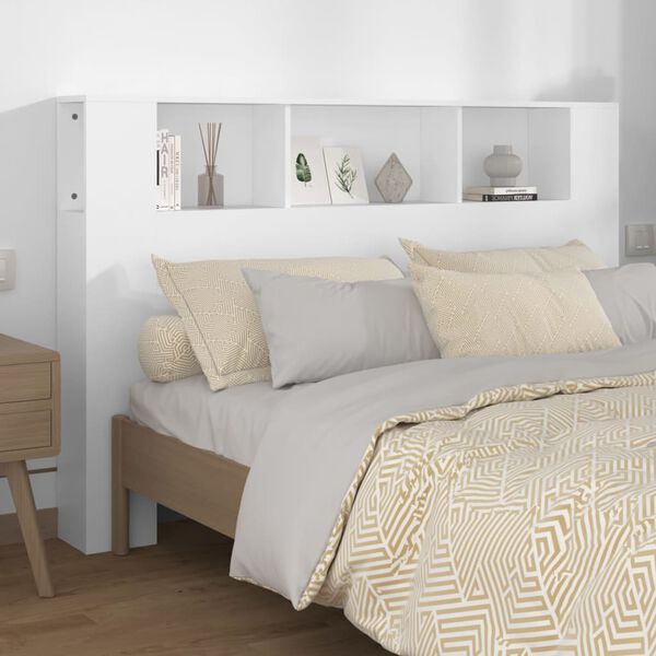 vidaXL Armoire de t&ecirc;te de lit Blanc 160x18,5x104,5 cm