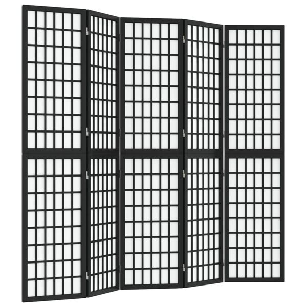 vidaXL Cloison de s&eacute;paration pliable 5 panneaux 200x170 cm Noir