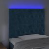 vidaXL T&ecirc;te de lit &agrave; LED Bleu fonc&eacute; 100x7x118/128 cm Velours