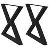 vidaXL Pieds de table à manger 2 pièces Noir 90 x (72-73,3) cm Acier