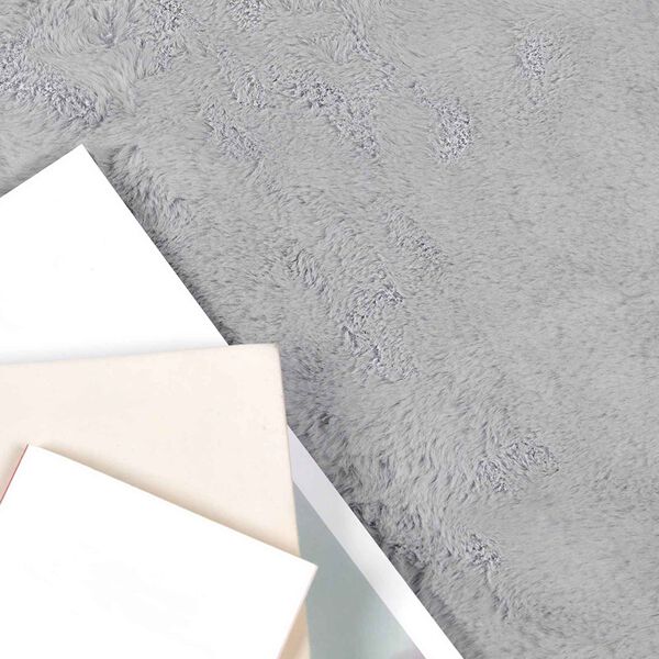 vidaXL Tapis en Fourrure Synthétique de Lapin Olite Gris 240 x 340 cm