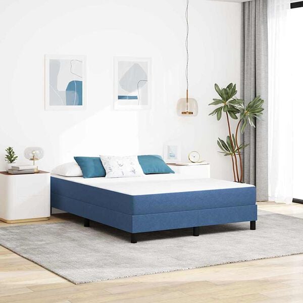vidaXL Matelas de Lit avec matelas Bleu 140 x 200 cm tissu