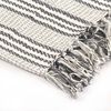 vidaXL Couverture coton &agrave; rayures 125x150 cm Gris et Blanc