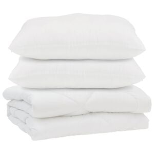 vidaXL Couette avec oreiller 3 pcs Blanc Microfibre