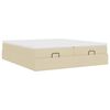 VidaXL Cadre de lit ottoman avec matelas cr&egrave;me 200x200cm tissu