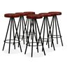 vidaXL Ensemble de bar 7 pcs Bois massif recycl&eacute; et cuir v&eacute;ritable