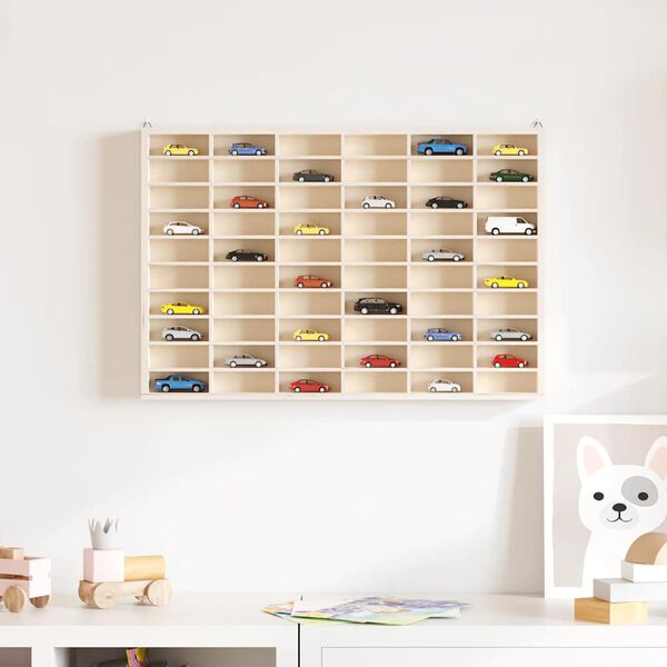 vidaXL Vitrine de collection en bois avec 60 compartiments 60 x 4,5 x 40,5 cm