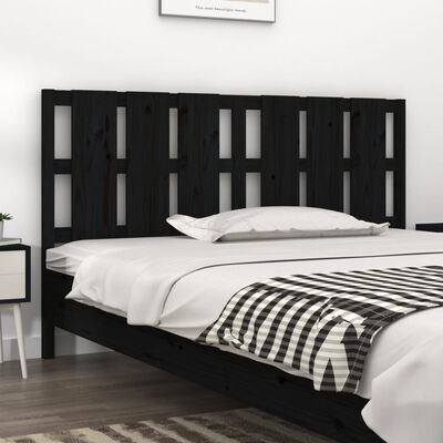 vidaXL Tête de lit Noir 185,5x4x100 cm Bois massif de pin