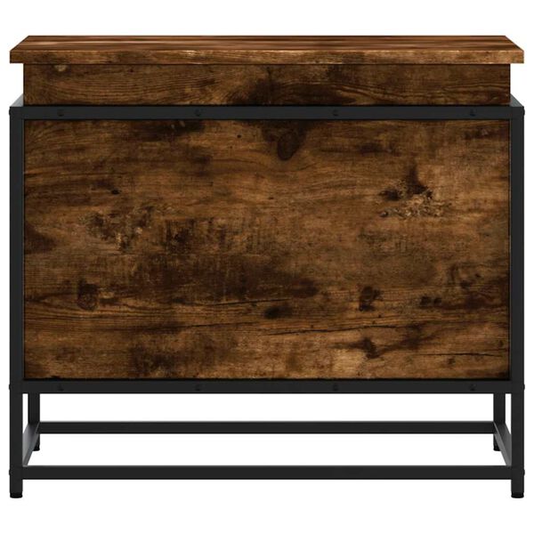 vidaXL Bo&icirc;te de rangement avec couvercle ch&ecirc;ne fum&eacute; bois d'ing&eacute;nierie