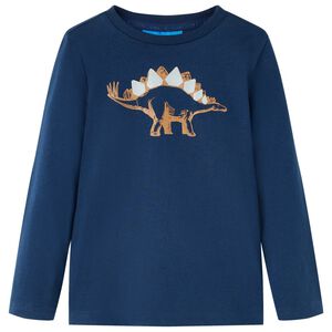 vidaXL T-shirt enfants &agrave; manches longues bleu marine 116
