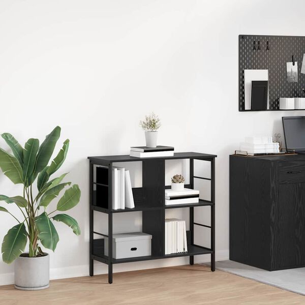 vidaXL &Eacute;tag&egrave;re Ch&ecirc;ne noir 82 x 32 x 79 cm Bois d'ing&eacute;nierie