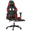 vidaXL Chaise de jeu de massage avec repose-pied Noir&Rouge Similicuir