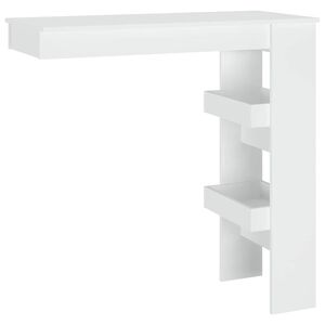 vidaXL Table de bar murale Blanc 102x45x103,5 cm Bois d'ing&eacute;nierie