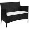 vidaXL Banc de jardin 90 cm R&eacute;sine tress&eacute;e Noir