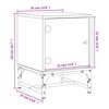 vidaXL Table de chevet avec porte en verre ch&ecirc;ne marron 35x37x50 cm