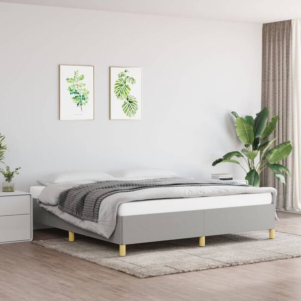 vidaXL Cadre de lit gris clair 160x200 cm tissu