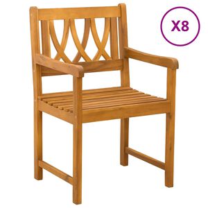 vidaXL Chaises de jardin 8 pc Naturel Bois d'Acacia Massif