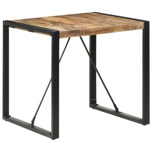 vidaXL Table &agrave; manger 80x80x75 cm Bois de manguier brut