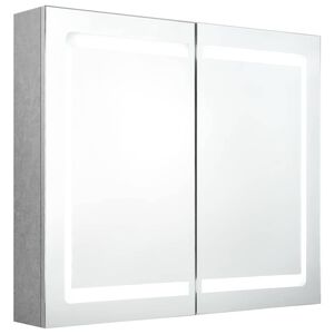 vidaXL Amoire de salle de bain avec miroir Gris b&eacute;ton 80 x 12 x 68 cm