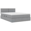 vidaXL Lit avec rangement et LED Gris clair 140 x 200 cm Polyester