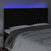 vidaXL T&ecirc;te de lit &agrave; LED Noir 200x7x118/128 cm Velours