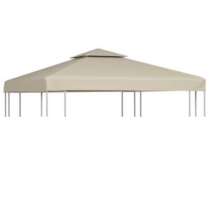 vidaXL Recouvrement de remplacement d'auvent 310 g/m&sup2; Beige 3x3 m