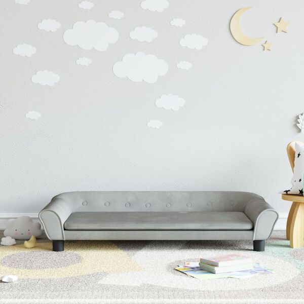 vidaXL Canap&eacute; pour enfants gris clair 100x50x26 cm velours