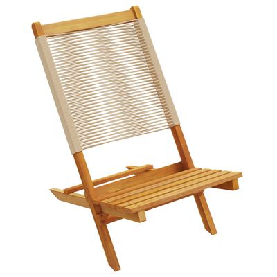 vidaXL Chaises de jardin lot de 2 beige bois d'acacia et polypropylène