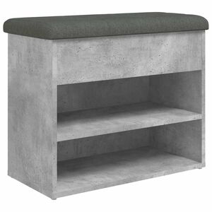 vidaXL Banc &agrave; chaussures gris b&eacute;ton 62x32x50 cm bois d'ing&eacute;nierie