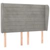 vidaXL T&ecirc;te de lit avec oreilles Gris clair 147x23x118/128 cm Velours