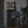 vidaXL Tables de maquillage pour chambre avec tiroir Gris Sonoma